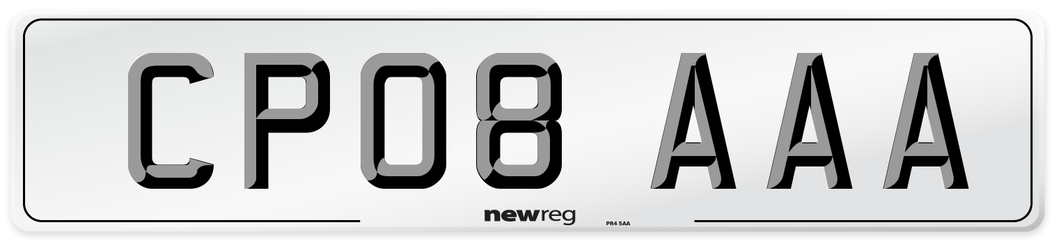 CP08 AAA Number Plate from New Reg
